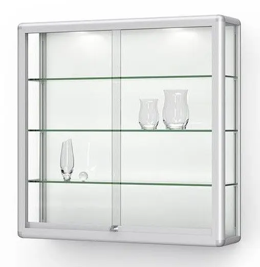 Wandvitrine mit Schiebetüren - 1020 mm - gerundet